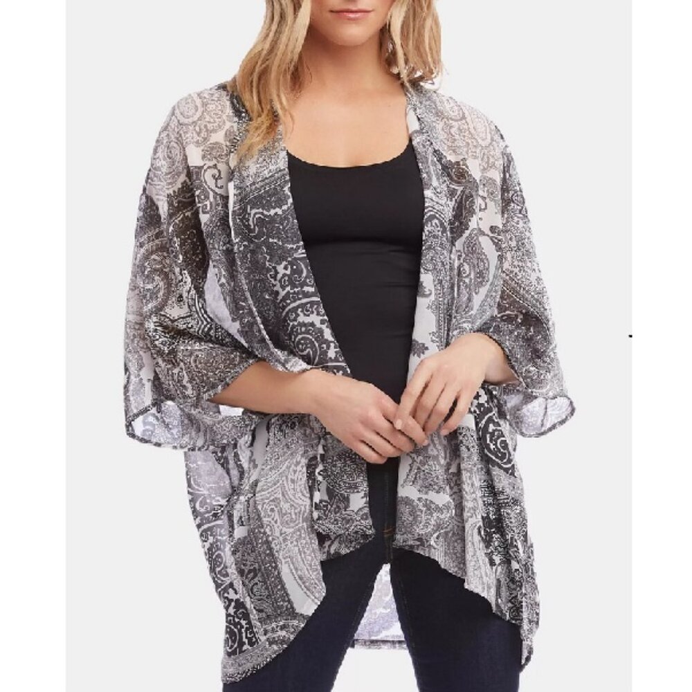 🎁 Karen Kane Drape-Front Kimono - Picture 1 of 13